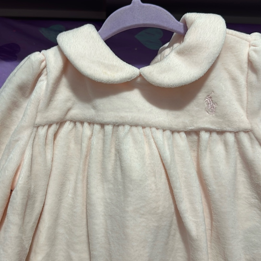 Ralph Lauren light pink velour dress 18 months new with tag